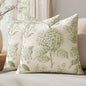 Set of 2 Decorative Floral Pillow Covers 18x18 Inch Sage Green | Neutral by SWANCOCO