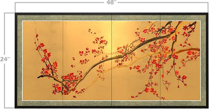 Oriental Furniture Plum Tree on Gold Leaf - Image 8