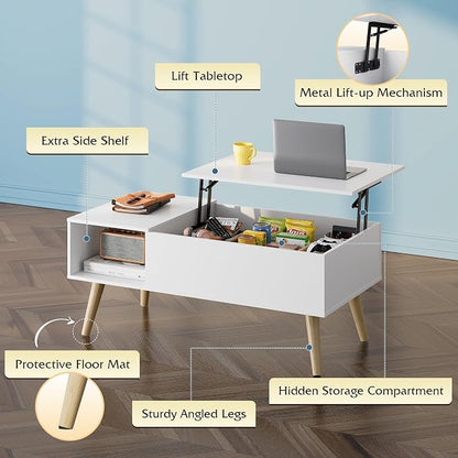WLIVE Coffee Table for Living Room, Lift Top Coffee Table - Image 6
