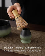 ZENS Matcha Whisk Set, 15oz Matcha Set with Bowl and Bamboo Whisk, Sifter, Scoop, (Chasen Holder) -Tea Towel, 6pcs Matcha Kit Chawan for Matcha-Making, Sage Green