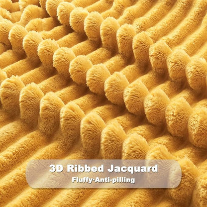NEWCOSPLAY Fleece Ribbed Cozy King Blanket - Image 5