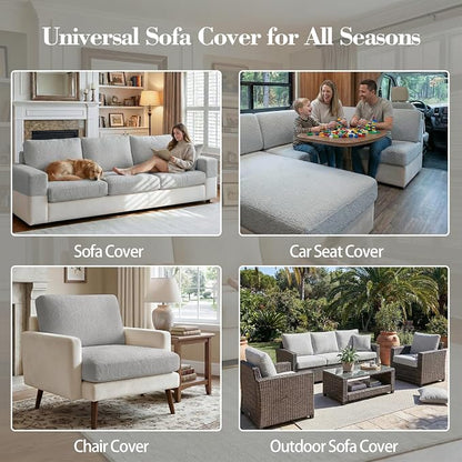 OHSIO Couch Cushion Covers for Sectional Sofa, Stretch Soft Sofa Slipcovers - Image 8