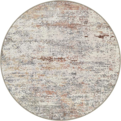 Round Area Rug Living Room: 5 ft Modern Washable Carpet Taupe | by FXRHLP