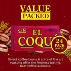 El Coquí Dark Roast Espresso Ground Coffee, Rich, Ground Coffee, Bulk Coffee, Authentic Puerto Rican Style Coffee, Vacuum Sealed, Ground Espresso Beans, 8.83 oz (24 pack)