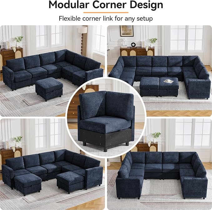127'' Oversized U Shaped Modular Sofa, Sectional Couches - Image 6