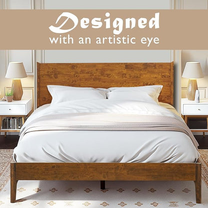 Acacia Haven King Wooden Bed Frame, 100% Solid Wood Platform Bed - Image 7