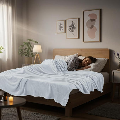 Utopia Bedding Soft Fleece Bed Blanket Queen Size Light Grey | Microfiber Plush - Image 7