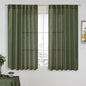 Olive Green Light Filtering Linen Curtains 54 inches Long by LAMIT