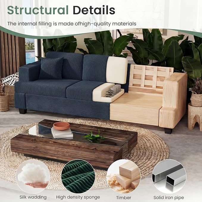 YOUDENOVA Sofa Couch, 3 Piece Set Comfy Sofa, 2 Loveseat & 3 Seater Sofa - Image 7