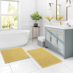 Arotive Luxury Chenille Bathroom Rug Mat, Extra Soft Thick Absorbent Shaggy Bath Rugs, Non-Slip Machine Wash Dry, Plush Bath Mats for Bathroom, Shower and Tub, 44x24, Yellow