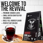 Revival Tea Company Rooibos Chai Tea - Rooibos Red Tea Blend with Fresh Spiced Chai Flavor - Caffeine Free - Loose Leaf 8 Ounces