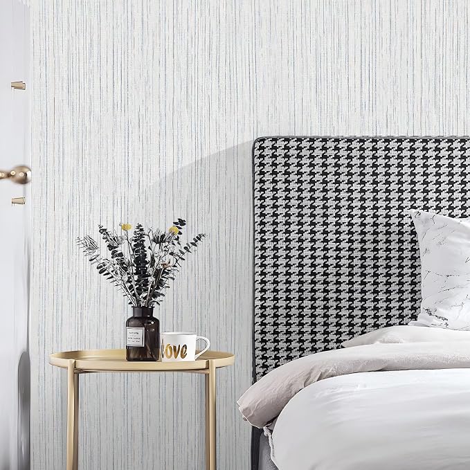 Beige Grey Grasscloth Wallpaper Peel and Stick 15.74" X 472.44" Removable - Image 5