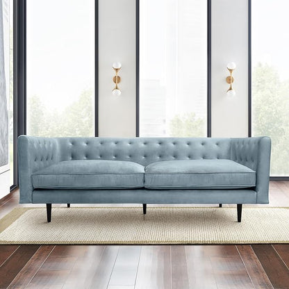 Armen Living Annabelle 80" Modern Bluestone Velvet Sofa - Image 2