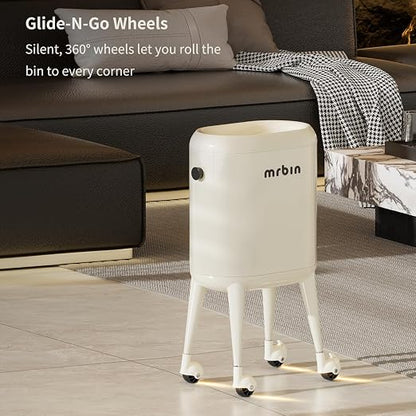 MRBIN Office Trash Can with Lid, Small Bathroom Automatic Adsorption Open Top - Image 4