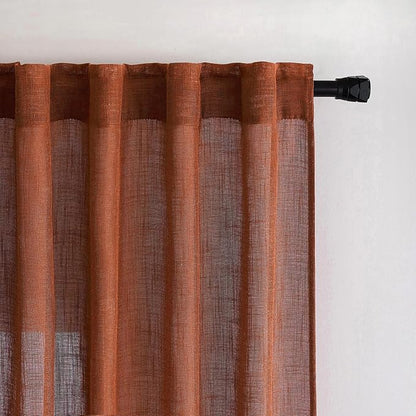MIULEE Burnt Orange Fall Kitchen Curtain 36 Inch Length 2 Panels Farmhouse | - Image 6