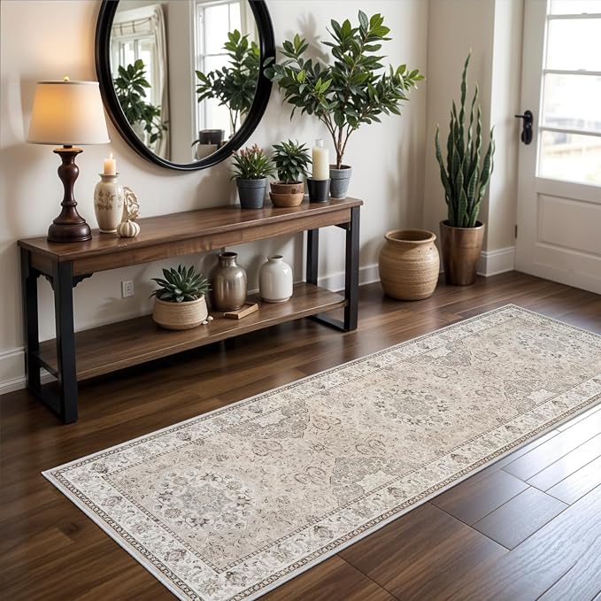 2x6 Hallway Washable Runner Rug : Vintage Soft Kitchen Laundry Runner - Image 2