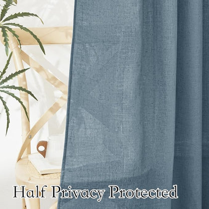 RYB HOME Linen Semi Sheer Curtains - Image 6