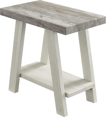 Roundhill Furniture Athens Contemporary Two-Tone Wood Shelf Side Table - Image 3