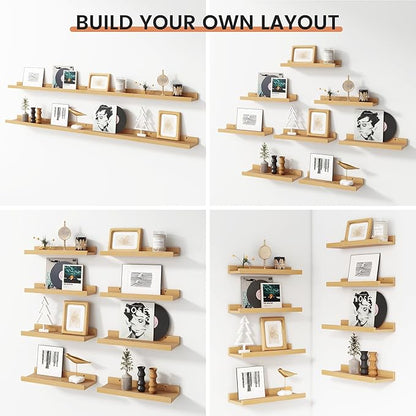 Floating Picture Ledge Shelves Set of 8, 16 Inch Shelves - Image 6