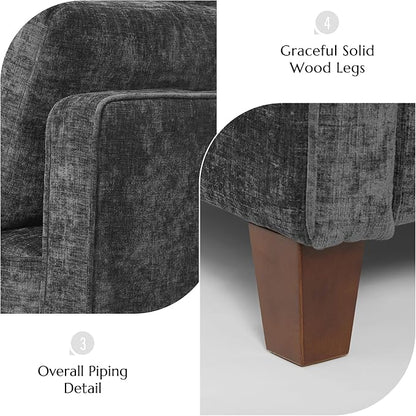 Luxury Oversized Accent Chair, 40.9" Upholstered Piping Single Armchairs - Image 7
