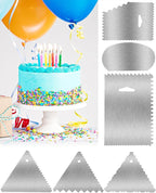 New 6pcs Cake Scraper 430 stainless Decorating Comb and Icing Smoother