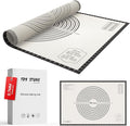 28 * 20 inches black, Non-Slip Silicone Baking Sheets - Baking Mat with 0.7mm Thickness - Non-Stick Pastry & Cookie Mat for Kitchen Counter for Rolling Out Dough with Measurements.