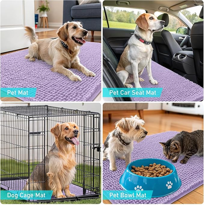 OLANLY Dog Door Mat for Muddy Paws 47x17, Super Absorbent Chenille Mud Mat | - Image 7