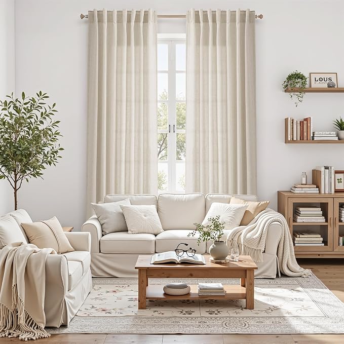 Boho Linen Curtains 132 Inch Length - Image 8