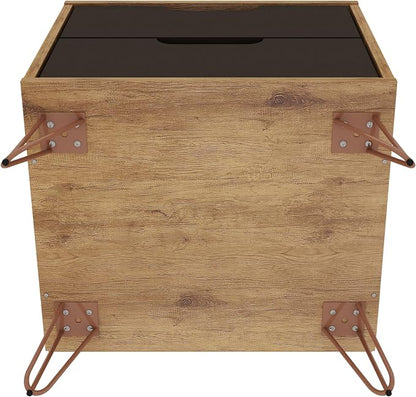 Elegant Gray Nightstand with Shelf and Drawer Made from Sustainable Materials - Image 6