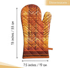 Maison d' Hermine Oven Gloves 100% Cotton Oven Mitt 7" x 13" with Loop Heat Resistant, BBQ, Cooking Gloves, Baking, Grilling, Kitchen, Handling Hot Pans (Pack of 1, Thanksgiving Tartan)