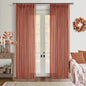 Pinch Pleated Terracotta Linen Curtains 84 Inches Long 2 Panels Firebrick | by Twodrapes
