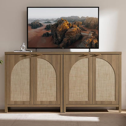 SICOTAS 68" W Rattan Sideboard Buffet Cabinet - Image 3