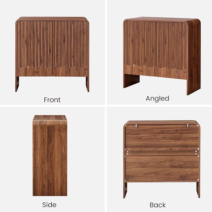 FurSch Fluted Sideboard Buffet Cabinet Set of 2, Mid Century Modern Storage - Image 7