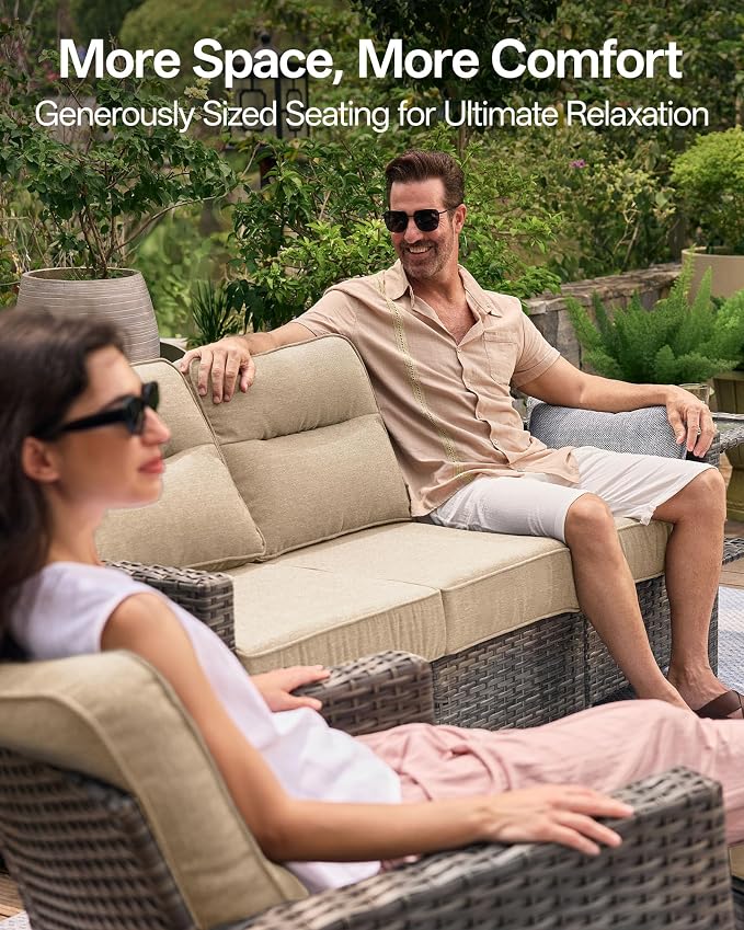 Luxury Outdoor Furniture, 6-Inch Thick Cushion Patio Sofa, Oversized Comfort - Image 4