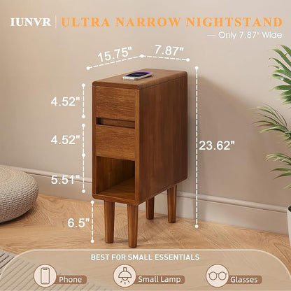 Narrow Nightstand 2 Drawers - Image 2
