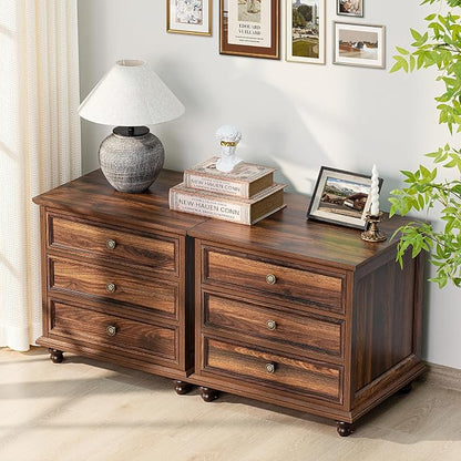 Joaxswe 24" Wide Farmhouse Night Stand, Large End Table - Image 7