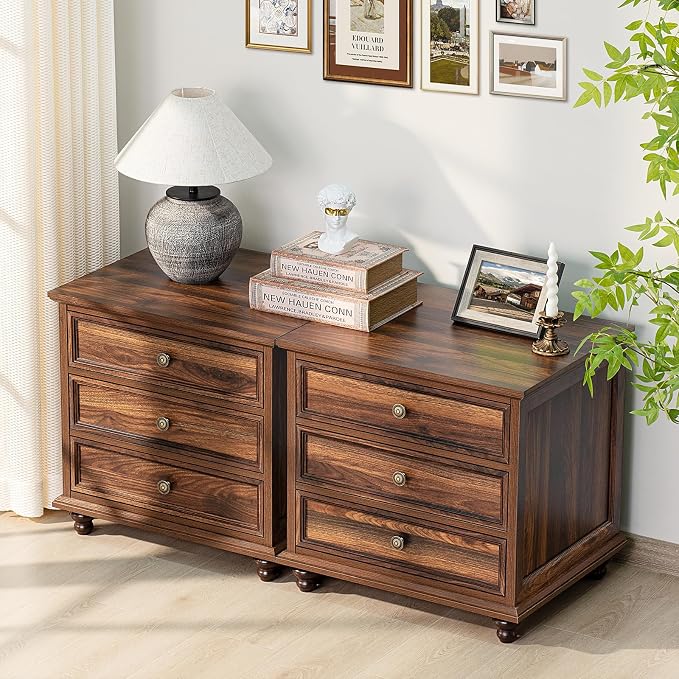 Joaxswe 24" Wide Farmhouse Night Stand Set of 2, Large End Table - Image 8