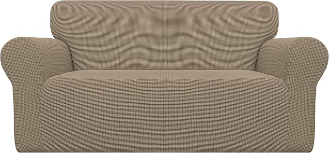 Easy-Going Stretch Oversized Loveseat Couch Covers Washable Natural | 1-Piece by Easy-Going