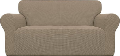 Easy-Going Stretch Oversized Loveseat Couch Covers Washable Natural | 1-Piece by Easy-Going