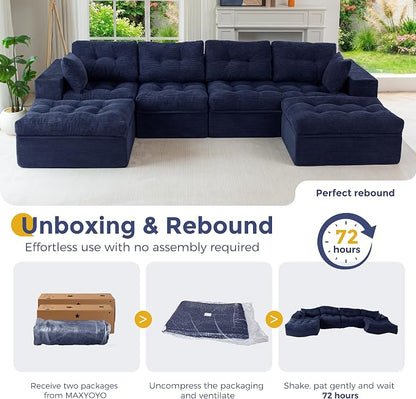 MAXYOYO 132" U Shaped Modular Sectional Sofa - Image 9