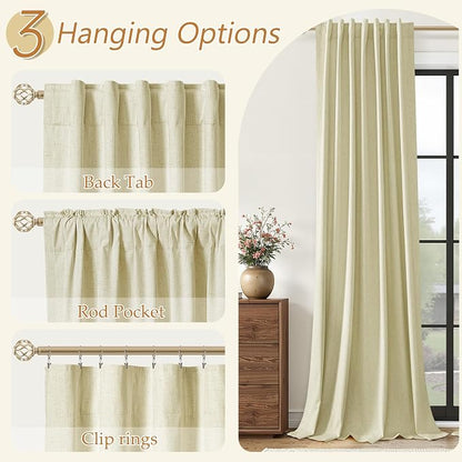 Extra Long 100% Blackout Linen Curtains - Image 6