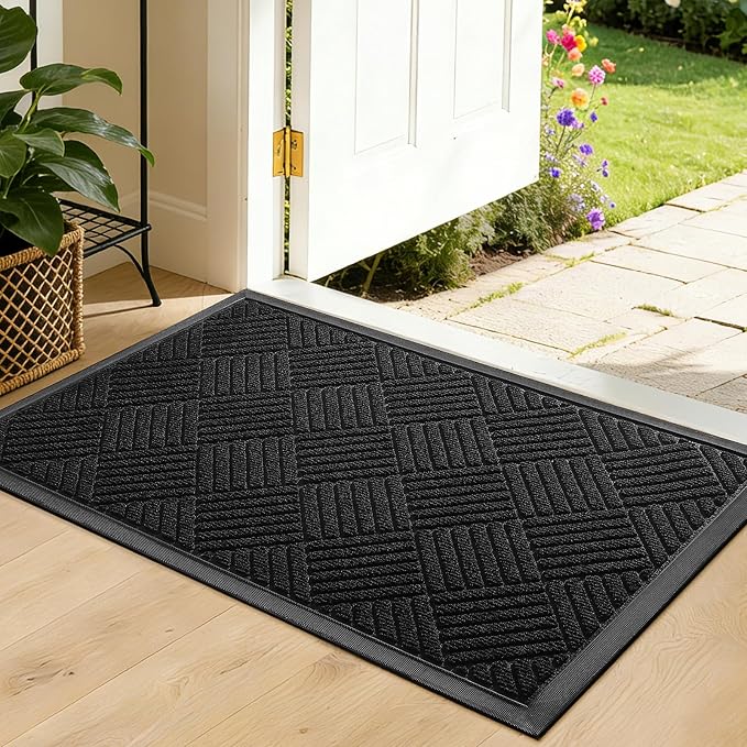 Front Door Mat, Heavy Duty Waterproof Doormat 35.5"x24", Stain Fade Resistant by WELDUN%E2%80%94IdealChoiceforHome