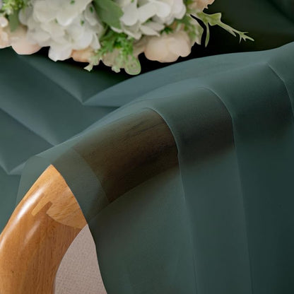 Chyhomenyc Hunter Green Sheer Curtains 36 inch Length 2 Panels, Light Filtering - Image 8