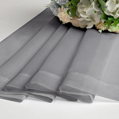 Charcoal Grey Sheer Valances for Windows 18 Inch Length 2 Pcs, Cafe Kitchen - Image 8