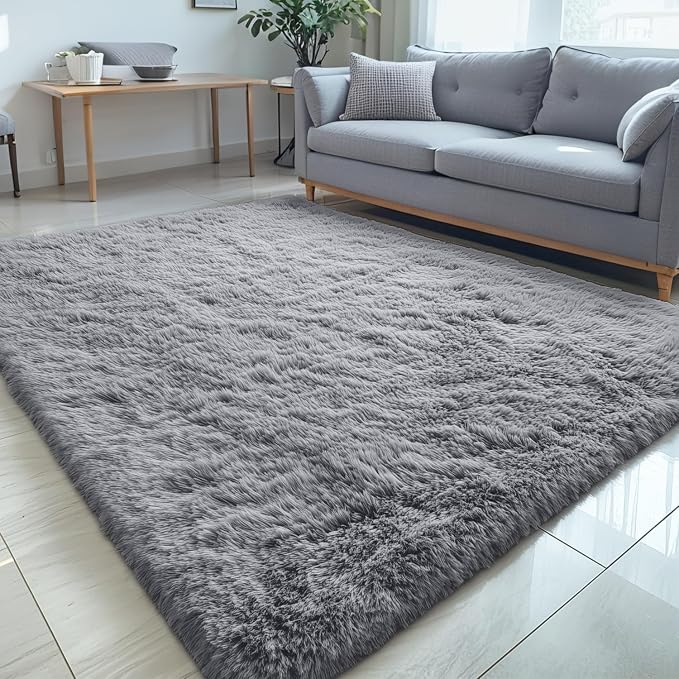 OLANLY 5x5 Area Rugs for Living Room Bedroom, Machine Washable Soft Fluffy by OLANLY