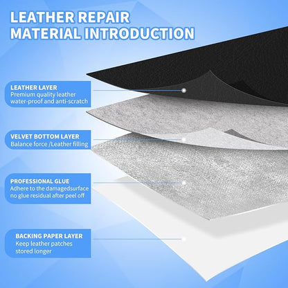 Kangshoon Leather Repair Patches, 35X79 Inch Self-Adhesive Leather Repair Tape - Image 3