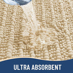 Arotive Luxury Chenille Bathroom Rug Mat, Extra Soft Thick Absorbent Shaggy Bath Rugs, Non-Slip Machine Wash Dry, Plush Bath Mats for Bathroom, Shower and Tub, 24x16, Cream Beige