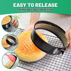 Springform Cake Pan Set,Non-Stick Springform Pans Set of 4 (4, 7, 9,10inches),Leak-Proof Round Cake Pans with Removable Bottom for Baking Cake Pie Pizza and Quiches (Black4)