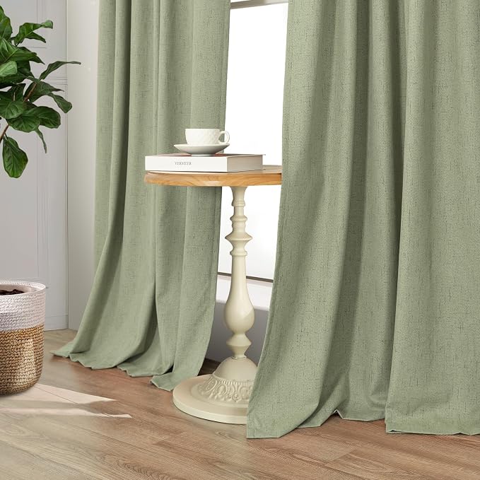 Sage Green Room Darkening Curtains - Image 8