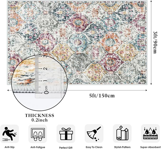 Lahome Moroccan Hallway Rug, Aqua Multi - Image 2